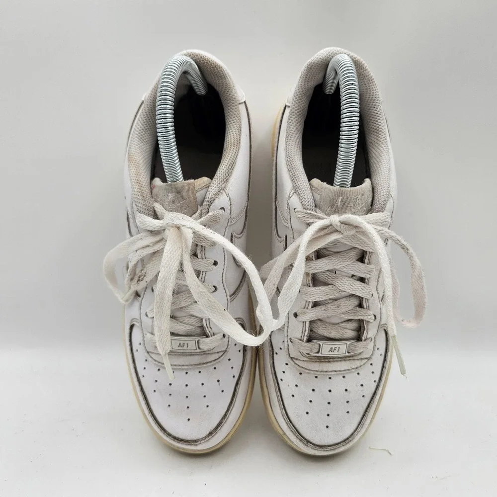 Nike Air Force 1 Low‎ Shoes Youth Size 5.5Y White Leather Sneakers 314192-117